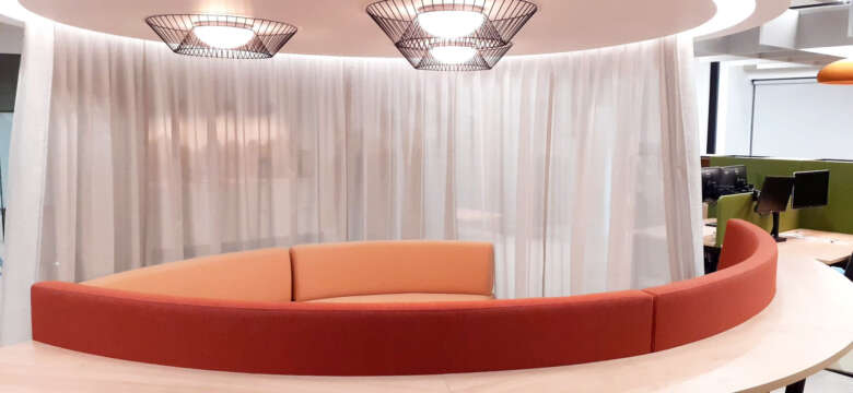 Shaped Tracked Voile Curtains