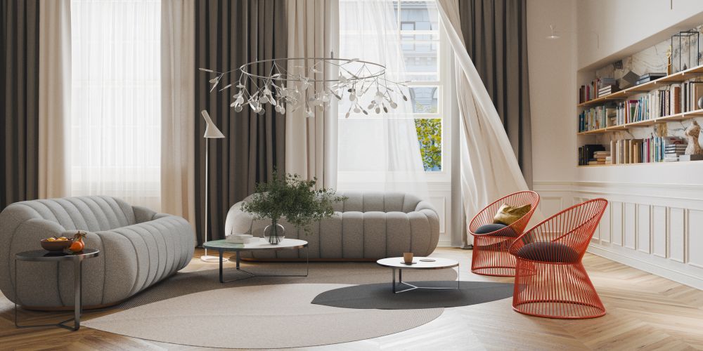 Living room window treatment