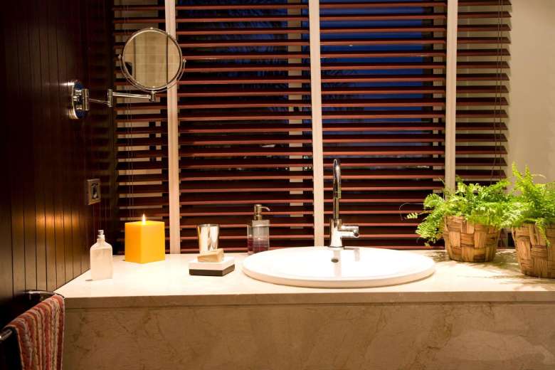 Elegant wooden window blinds