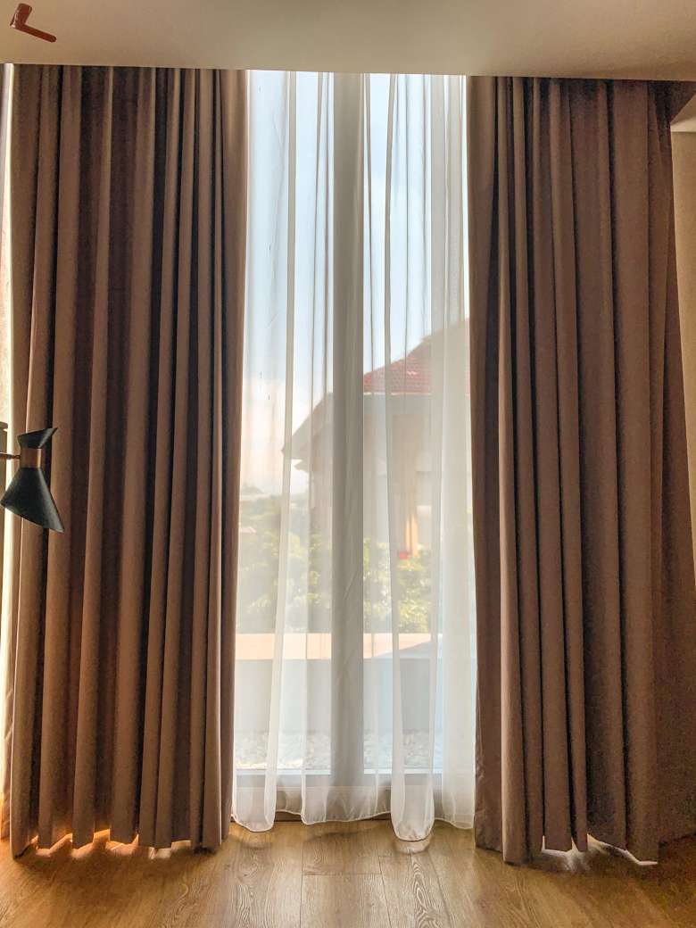 Layered blackout curtains