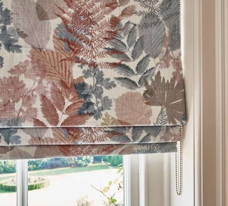 Library roman blinds forest clay