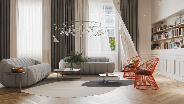 Living room window treatment