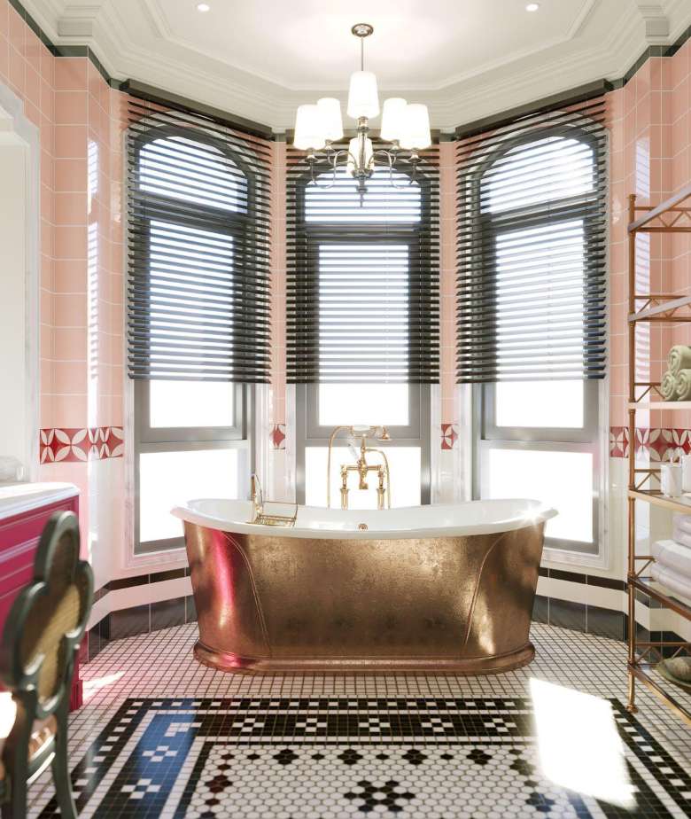Roman bathroom window blinds
