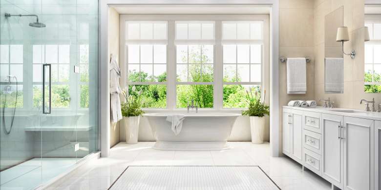 Sheer bathroom window blinds